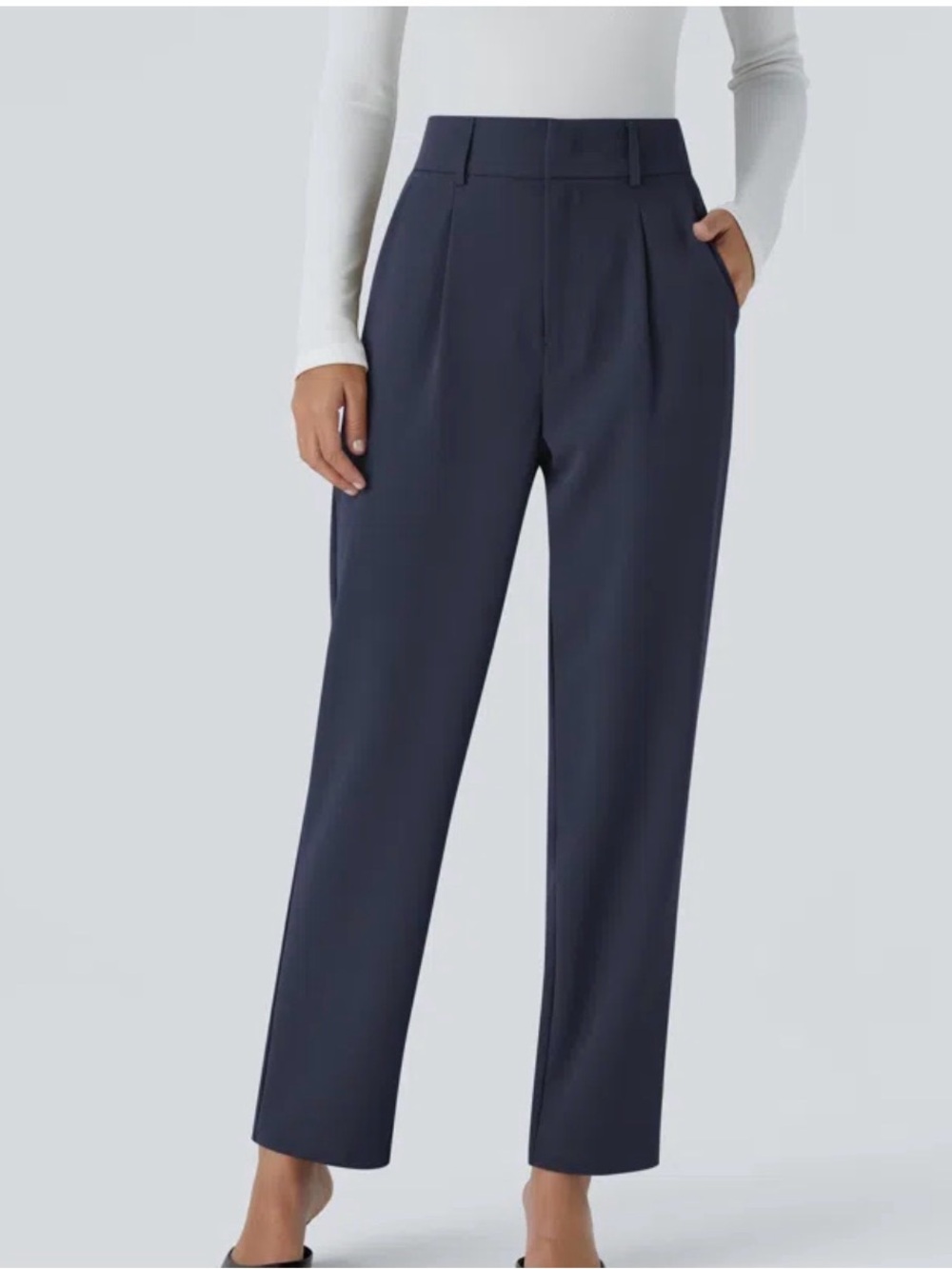 HALARA High-Waisted loose fit tapered Leg Trousers in Black-Iris (deep blue)